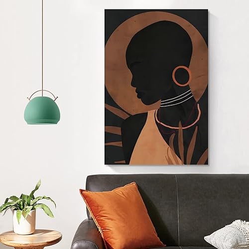 Miniatura 4 de woww Arte abstracto de pared para mujeres negras con aretes, póster, pintura decorativa, lienzo, pósteres de pared e impresión artística moderna