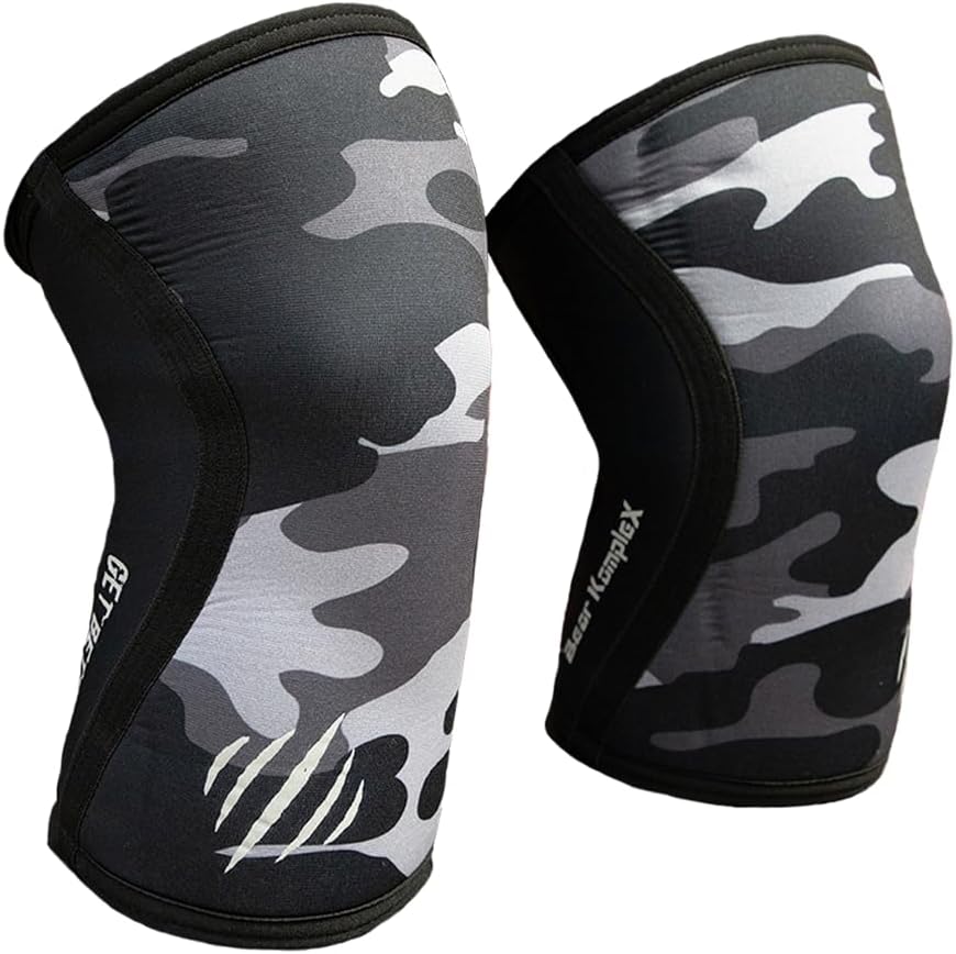 Bear KompleX Knee Sleeves for Men & Women - 5mm/7mm Compression & Heat Retention Neoprene Compression Knee Brace for Weightlifting, Squats & Powerlifting