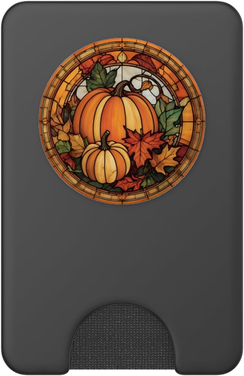 Pumpkin Autumn Leaves Harvest Falling PopSockets PopWallet for MagSafe