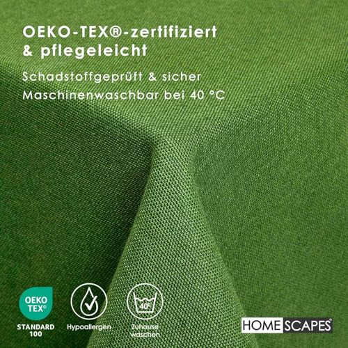 Homescapes Olivgrüne Tischdecke mit Hohlsaum aus 100% Baumwolle 137x228 cm, Tischtuch rechteckig, waschbar & pflegeleicht – Ansicht 7