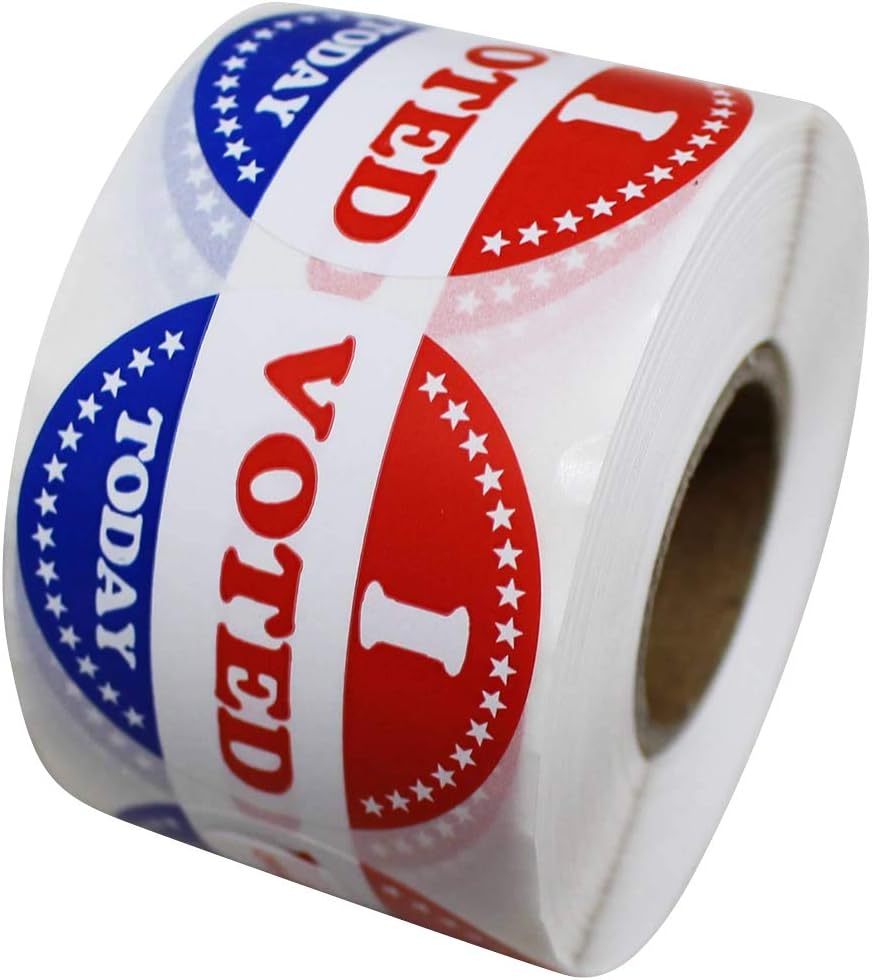 DREAM ART I Voted Today with Red, White, and Blue Circle Stickers 1.5 Inch Round 500 Labels Per Roll 3Roll