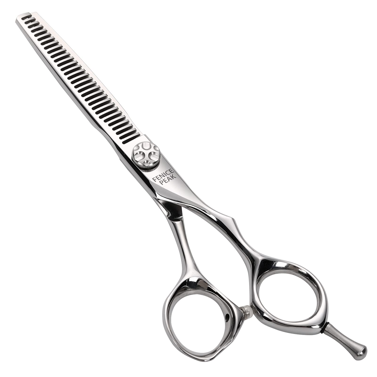 FENICE PEAK6'' Hair Thinning Shear Hair Cutting Scissors Professional Barber Hairdressing Regular Scissor Japanese 440C Stainless Steel Thinning Shear Texturizing Scissors for Salon and Home