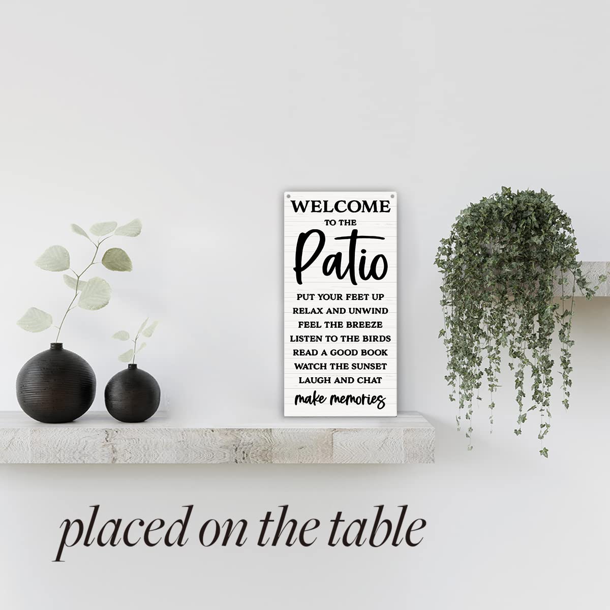 Cartello Di Benvenuto In Legno Per Patio E Giardino - Decorazione Esterna 30x13 Cm - Regalo Inaugurazione Casa