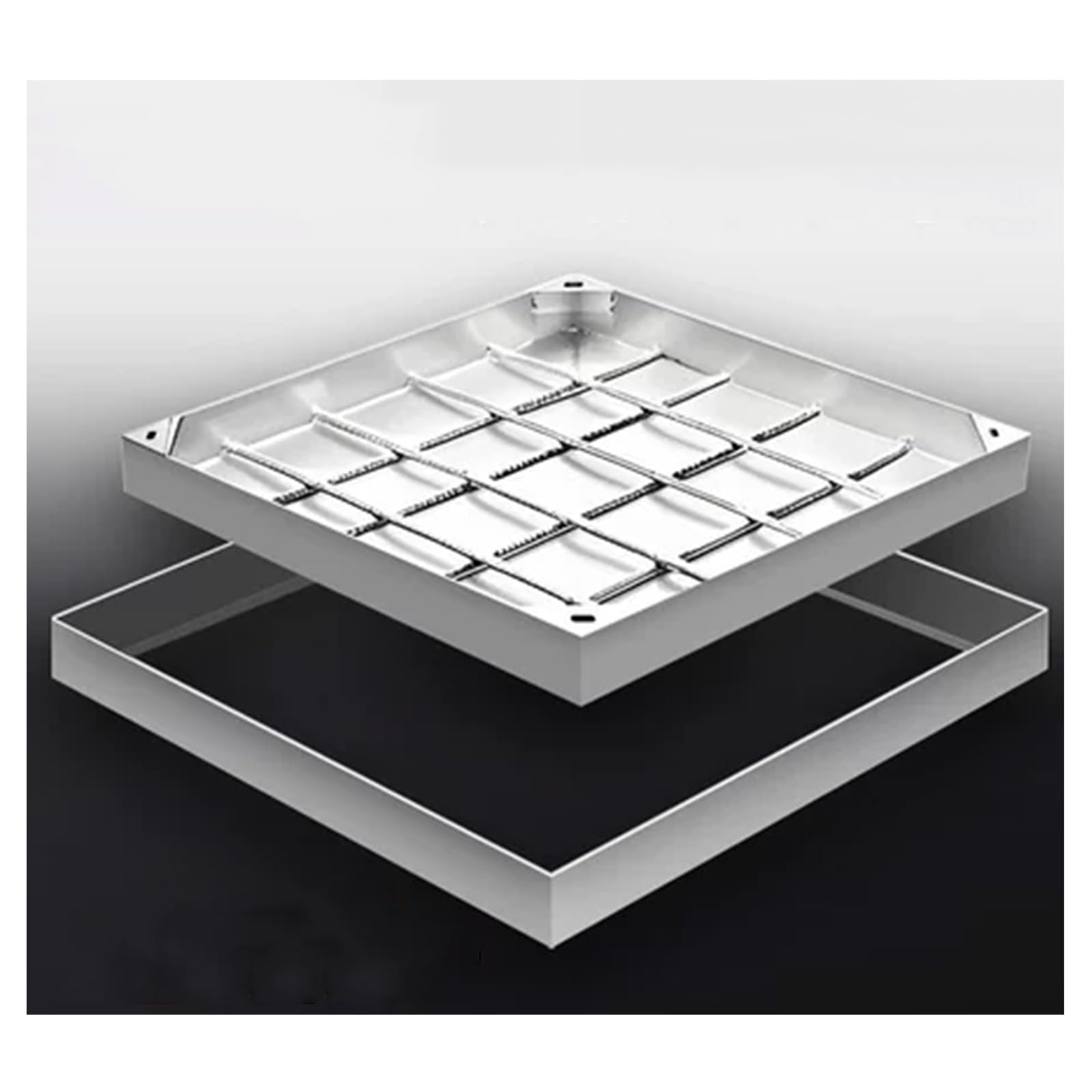 GJMSSMY Stless Steel Manhole Cover & Invisible Septic Tank Cover for Garden SchoolDurable Square Inspection Chamber Lid HeavyDuty Outdoor Access Solution