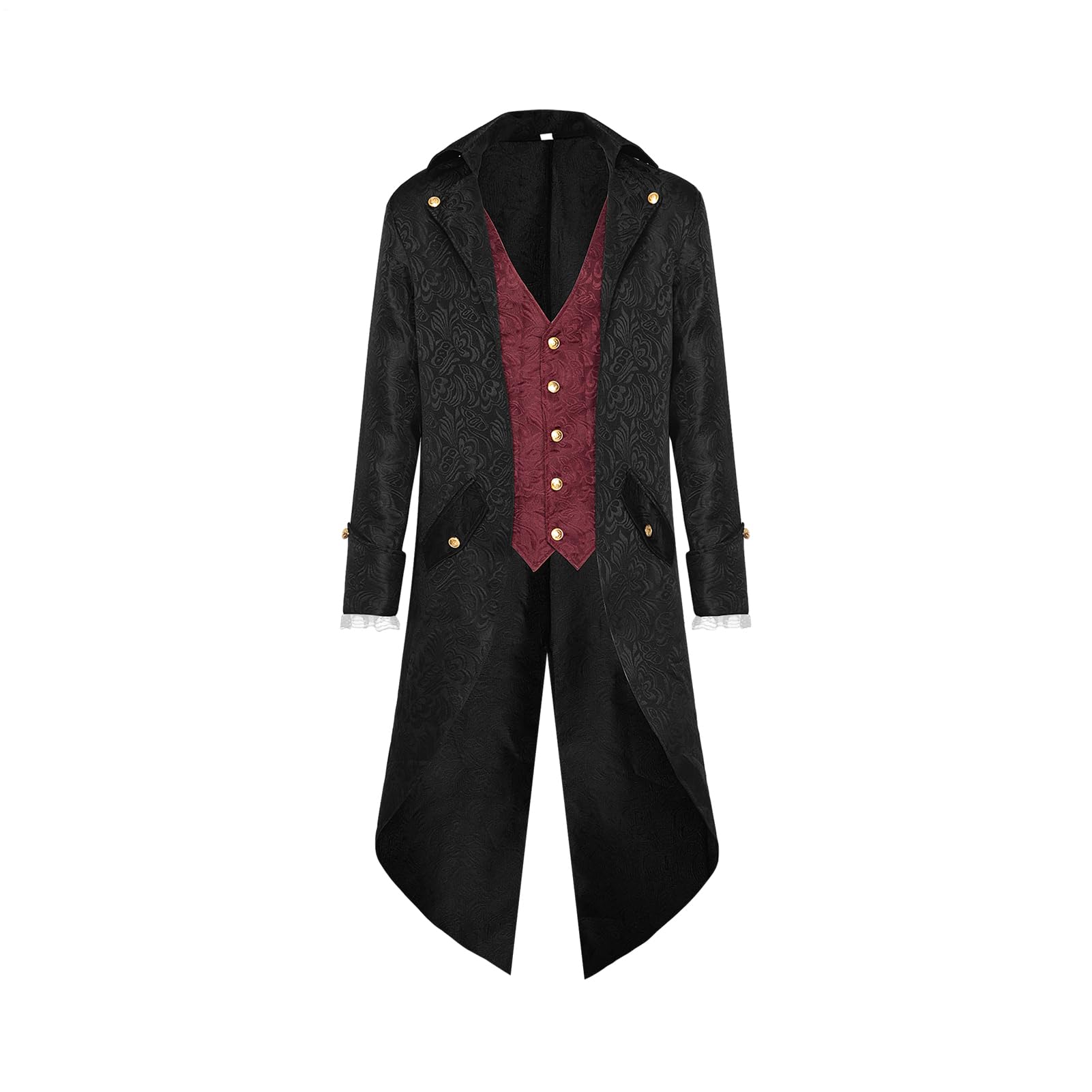 Disfraz vintage medieval para cosplay y abrigo de cola steampunk 8