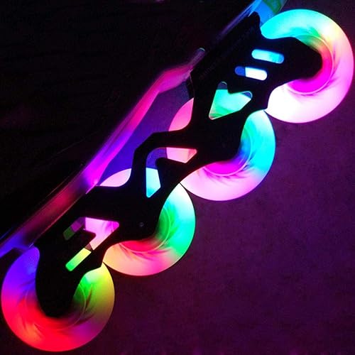 Miniatura 5 de 8 ruedas de patinaje con luz mejorada, ruedas de patinaje en línea con 16 rodamientos con luz LED, ruedas de patinaje para interiores y exteriores
