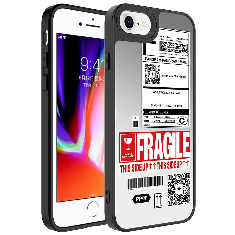 Zore Apple ile uyumlu iPhone SE 2020 Kılıf Aynalı Desenli Kamera Korumalı Parlak Mirror Kapak Fragile