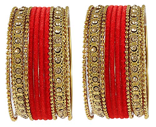 Image of NMII Get your traditions Valentine Gift for Girls & Women Silk Thread Bangle Set With Zircon For Womne & Girls