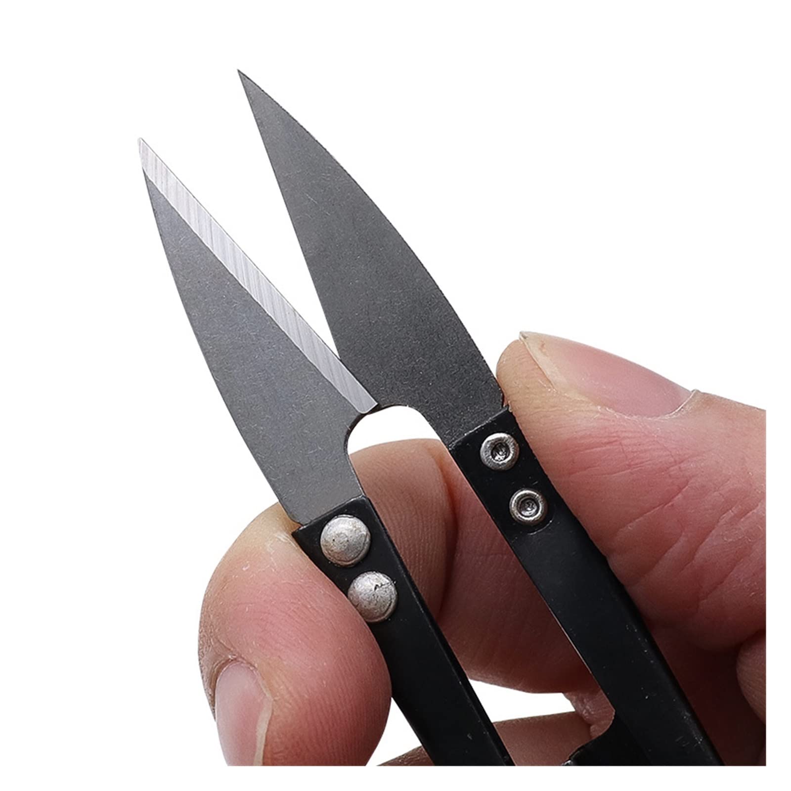 3 Tijeras útiles de Acero Inoxidable con Punta en Forma de U for Cortar sedal de Pesca, Accesorios Esenciales.(Black)