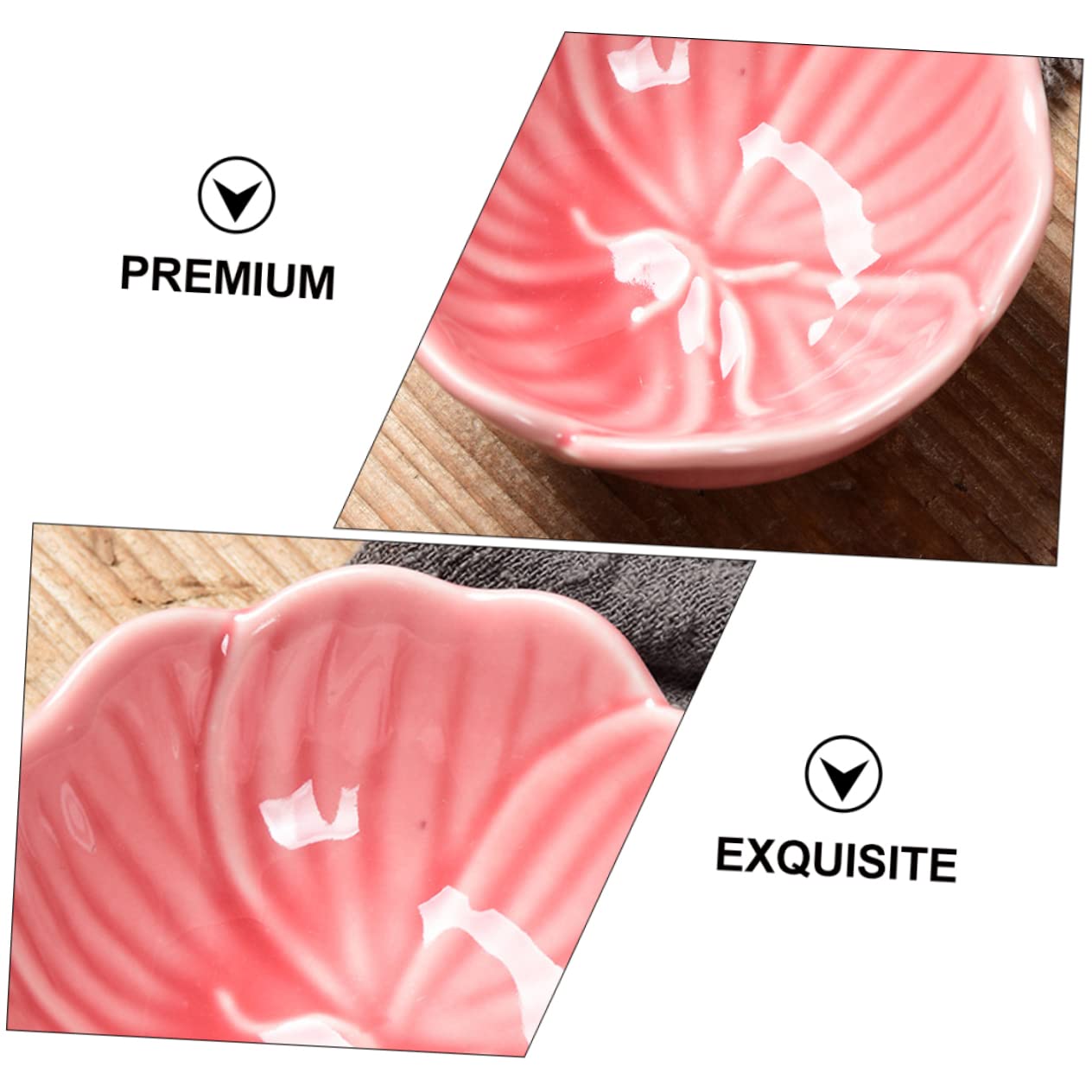 Cabilock 4pcs Seasoning Dish Dipping Dishes Pink Dishes Holders Dinnerware Porcelain Side Dish Bowl Blossom Ceramic Dish Sauce Dish Soy Sauce Plate Vinegar Dish Ceramics re-usable