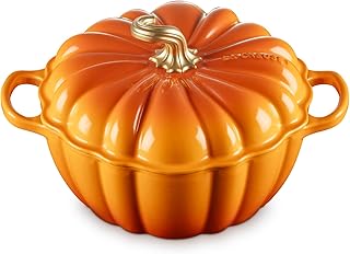 Le Creuset Enameled Cast Iron Figural Pumpkin Cocotte, 4 qt., Persimmon with Gold Figural Knob