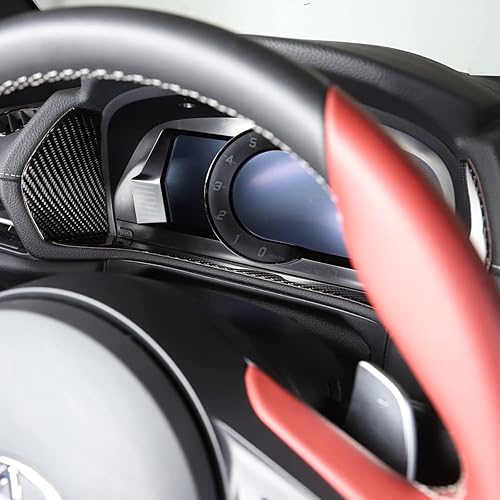 Miniatura 3 de Fgtagtal Adhesivo de fibra de carbono suave para Toyota Supra GR A90 A91 MK5 2019-2022, cubierta de consola de tacómetro para panel de instrumentos,