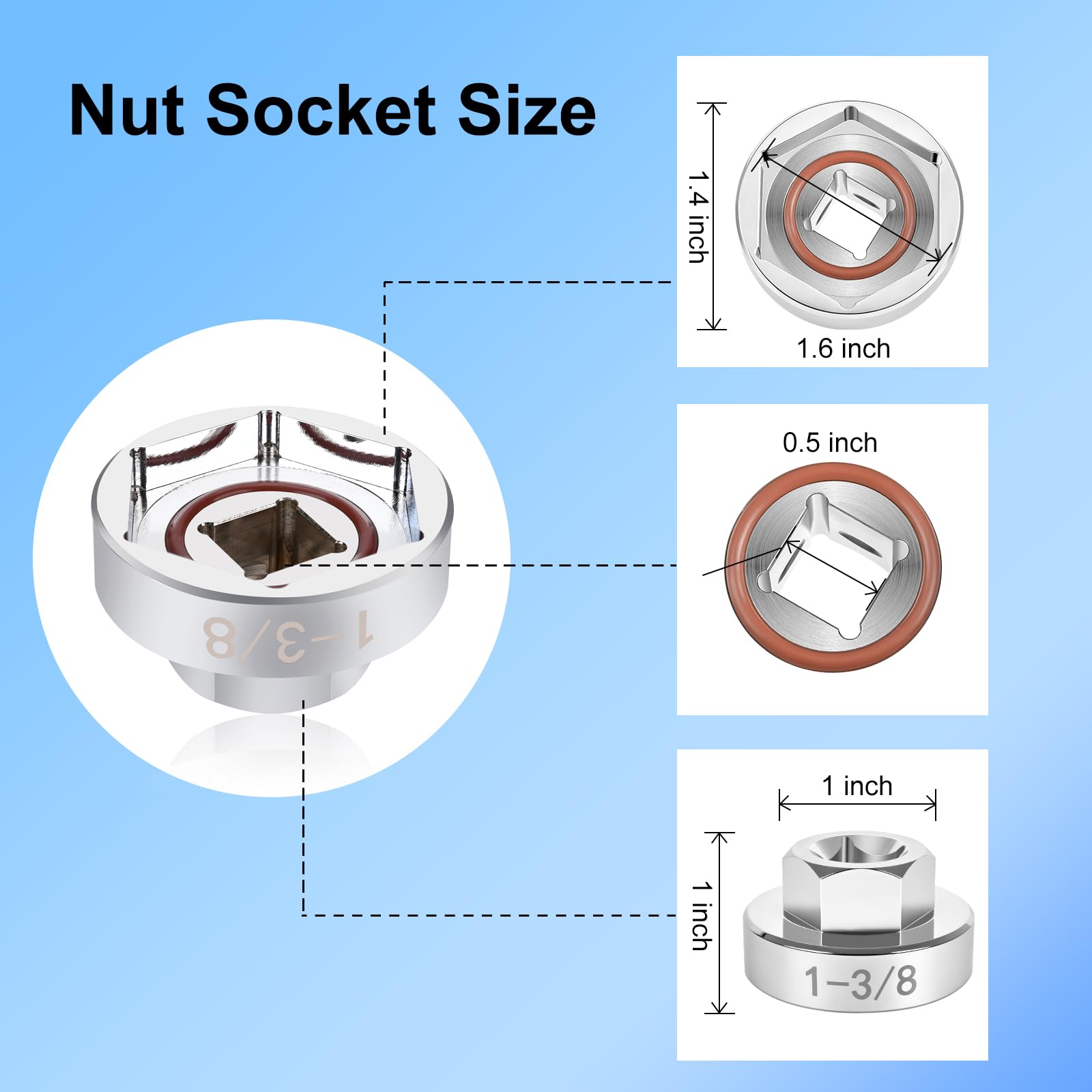 Fork Cap Nut Socket 1-3/8”?35mm? Hex for Harley Big Twins and Sportster Models Motorcycle, Alloy Steel Hex Fork Cap Nut Socket Tool (1pcs)