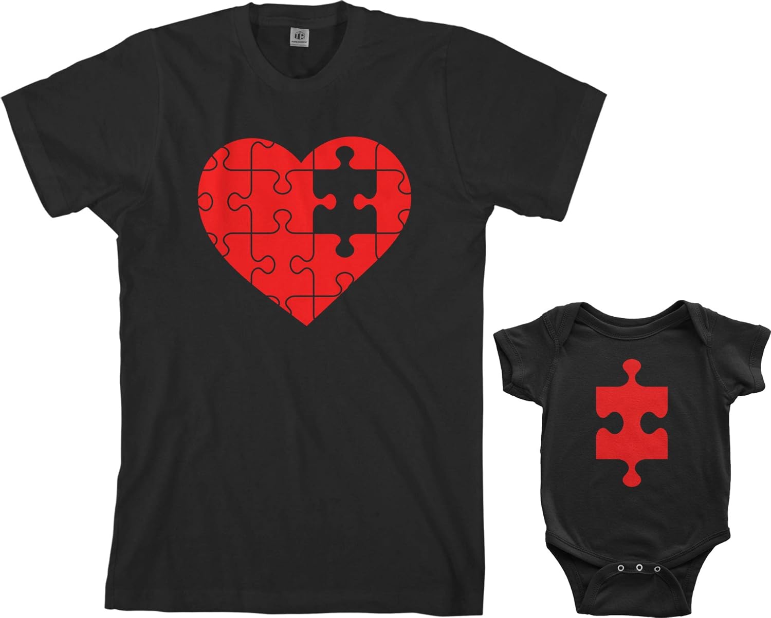 Threadrock Heart & Missing Piece Infant Bodysuit & Men's T-Shirt Matching Set