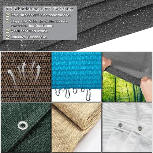 Toldo vela rectangular para crear zonas de sombra en comedores de jardín 4
