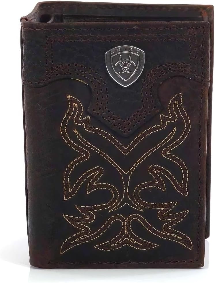 ARIAT Men's Boot Embroidery Tri-Fold Tan