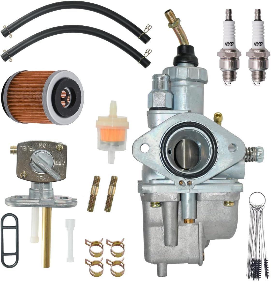 XingLi Moto 4 Carburetor for Yamaha YFM225 YFM 225 1986-1988 for Yamaha Timberwolf 250 YFB250 YFB250FW Carb With Fuel Petcock Switch and Oil Filter # 59V-14101-00-00