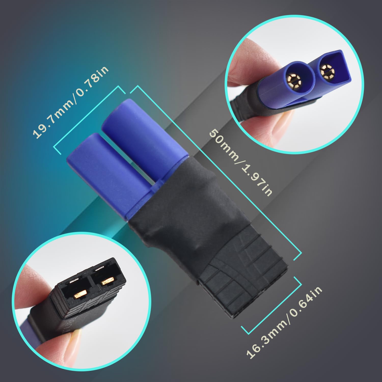 EMSea 4 Pièces Adaptateur Batterie RC T-Plug Mâle Vers Femelle - Connecteur Drone Voiture Bateau