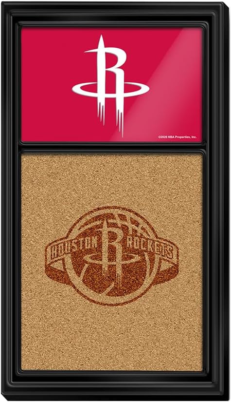 The Fan-Brand NBA Houston Rockets: Dual Logo - Cork Note Board- Sports Decor for Home, Game Room, Fan Cave & Garage - USA Made