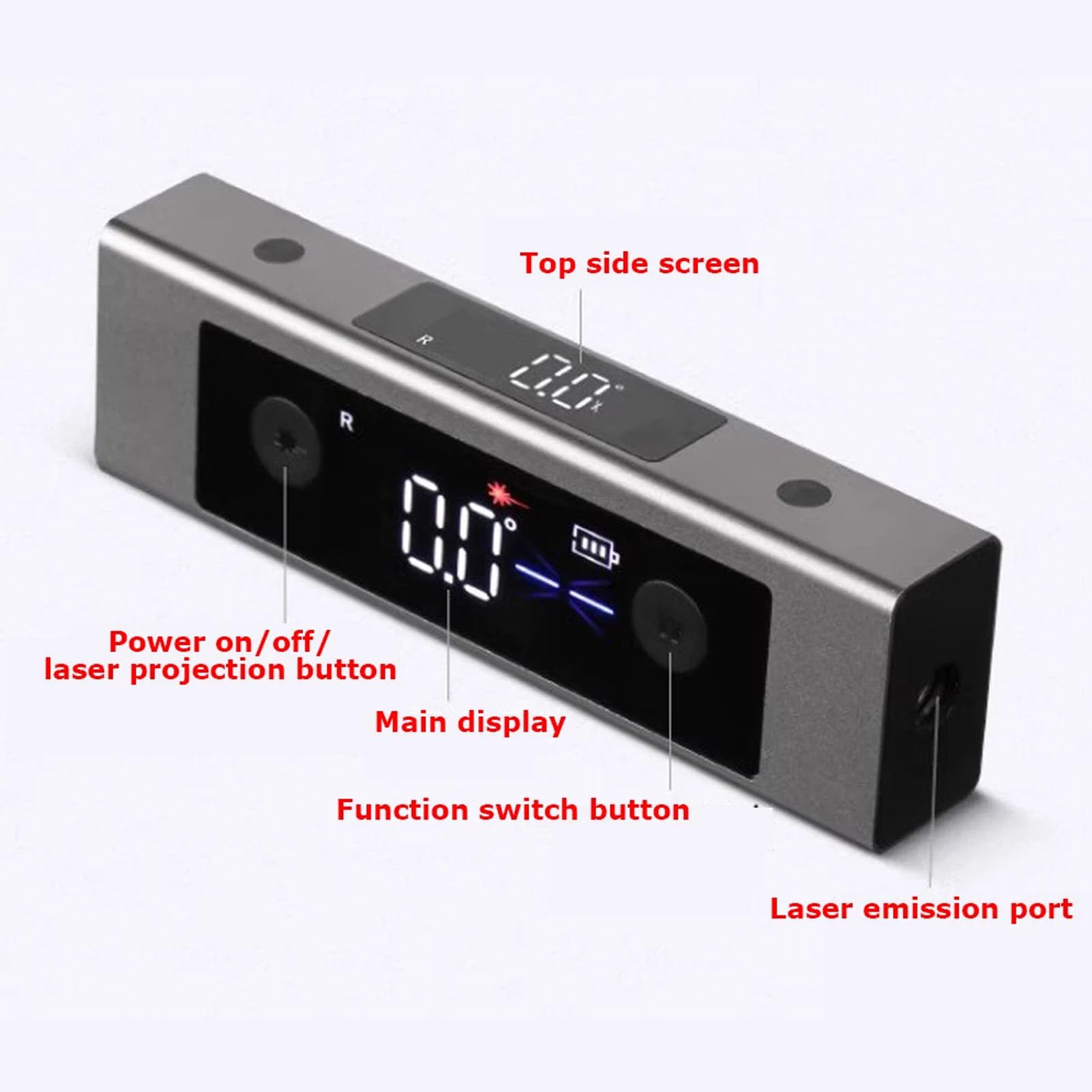 Toplionace Niveau D'angle électronique Laser, Petit Instrument de Mesure Infrarouge Portable de Haute Précision, Affichage Double écran, Adsorption Magnétique