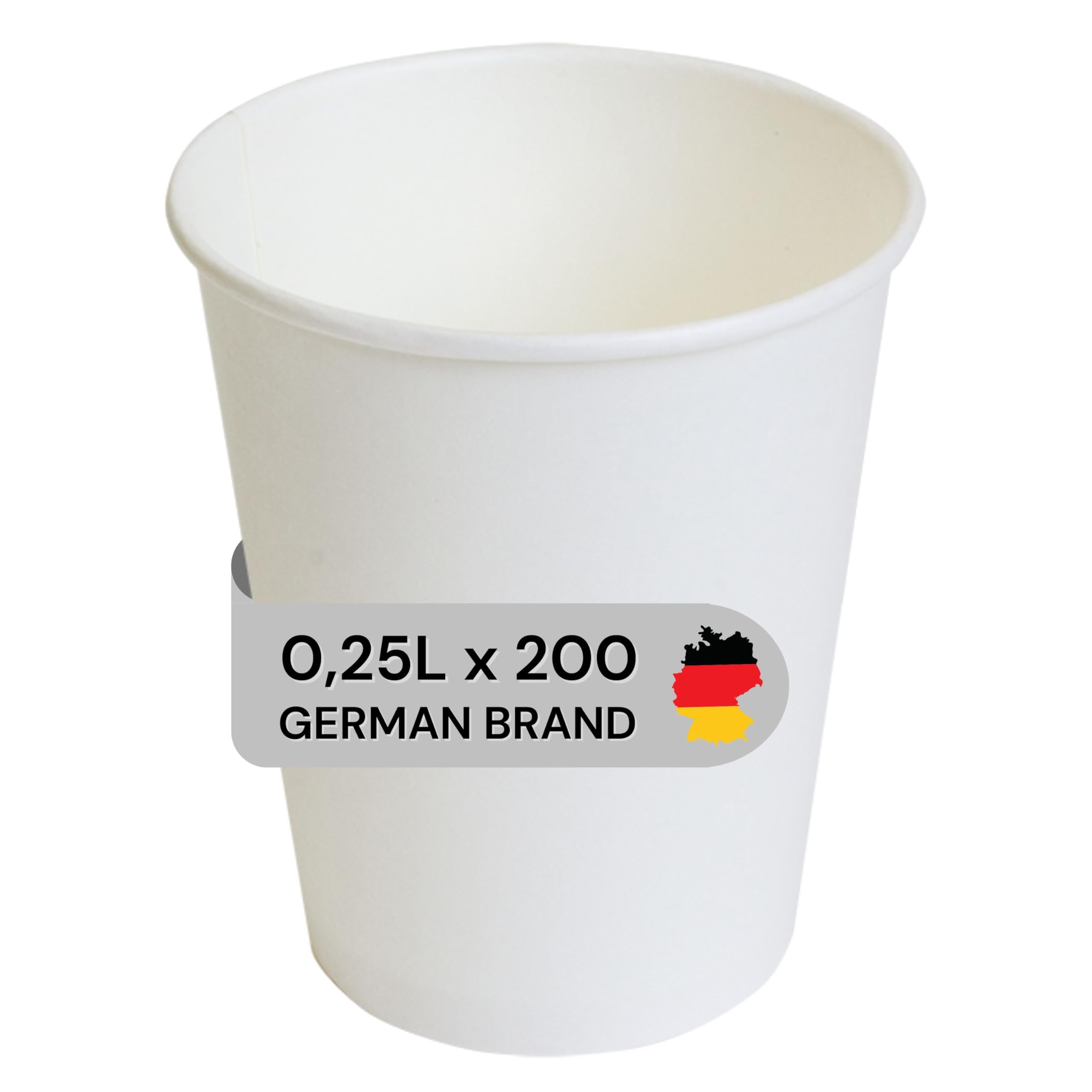 LogiPack 200 Stück Pappbecher 250ml / 8 oz Ø 80 mm Weiß - Bio Einwegbecher plastikfrei - Kaffeebecher Nachhaltig & Recycelbar - Für Kaffee, Smoothies, und mehr