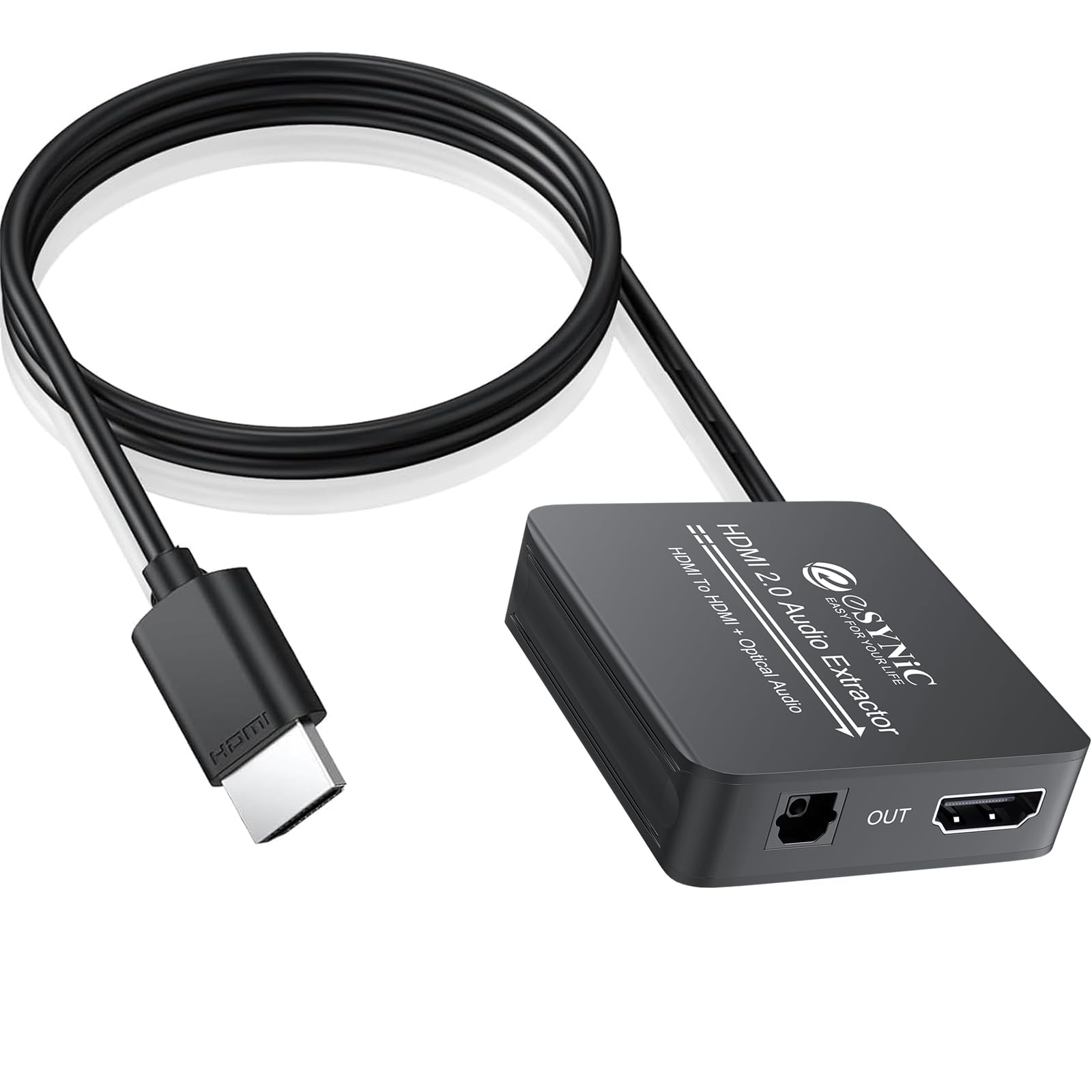 eSynic HDMI 2.0 Audio Extractor 4k@60HZ HDMI to Optical Audio Adapter HDMI Optical Converter Support SDR/HDR Format for PS5 Soundbar (Not Support ARC & eARC The TV Can Not be Used as an HDMI Input)