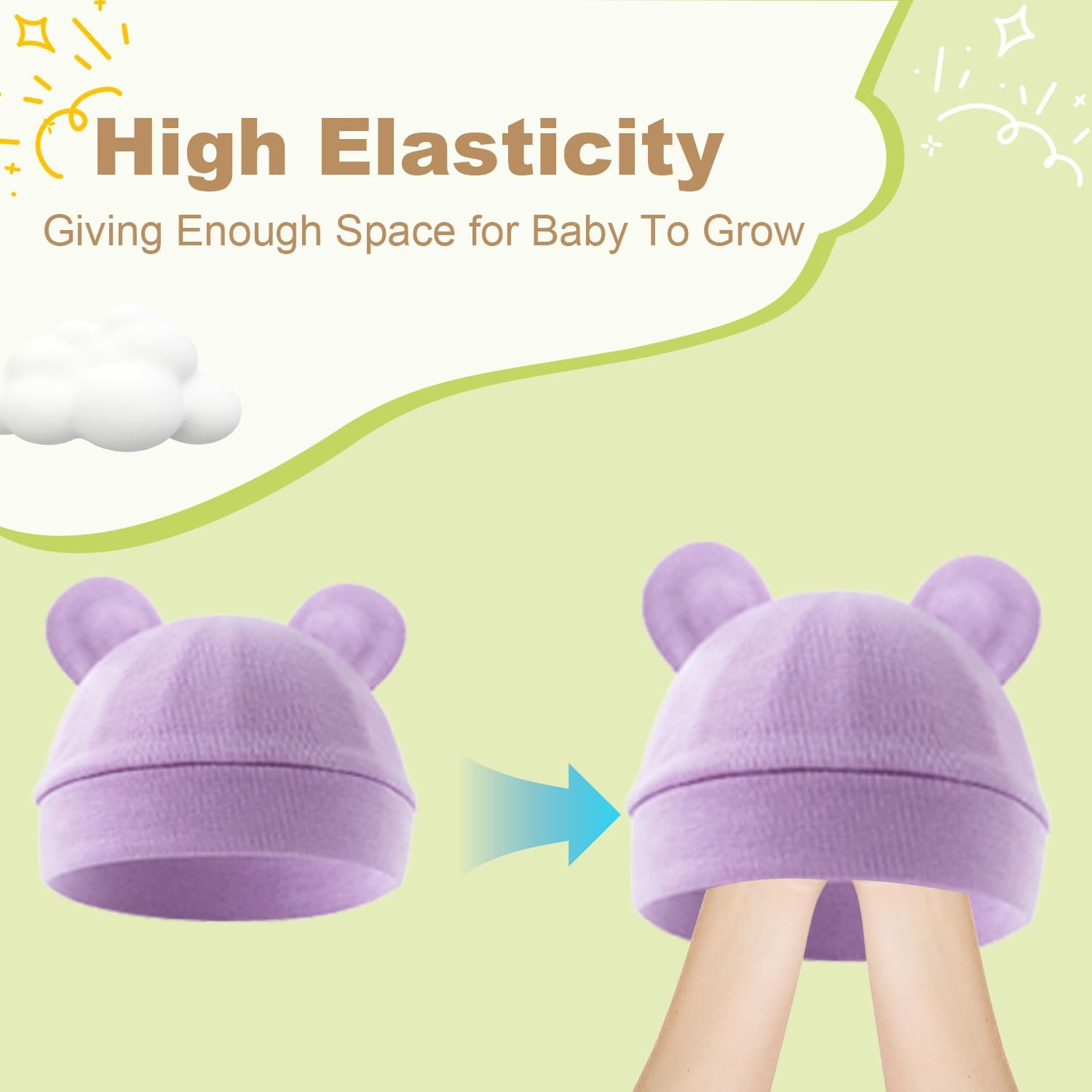 Newborn Baby Hat and Mittens Set, Infant Beanie Caps Newborn Essentials Must Haves for Baby Boy Girl 0-6 Months - Image 4