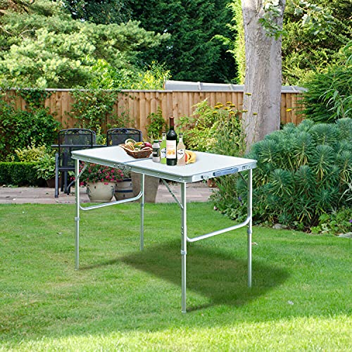 Autofather 3FT/90cm Folding Table Lightweight and Portable, Steady Camping Table with Non-Slip Rubber feet, Premium Quality Steel Table Legs, 2 Adjustable Height Aluminium Foldable Table - Image 2
