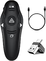 Vista 11 de Presentación Clicker Presentador inalámbrico Control remoto USB PowerPoint PPT Clicker, puntero láser RF 2.4GHz Presentador remoto Google Slide Luz