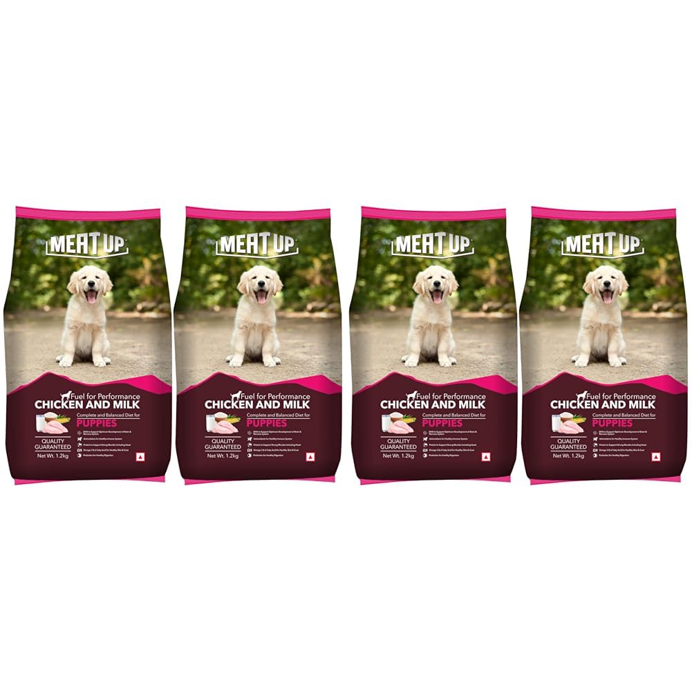 Meat Up Puppy Dry Dog Food, Chicken and Milk Flavour 1.2Kg (Buy 1 Get 1 Free) Total 2.4Kg Pack (Pack of 2) (B0D8T44S7D) Amazon Price History, Amazon Price Tracker