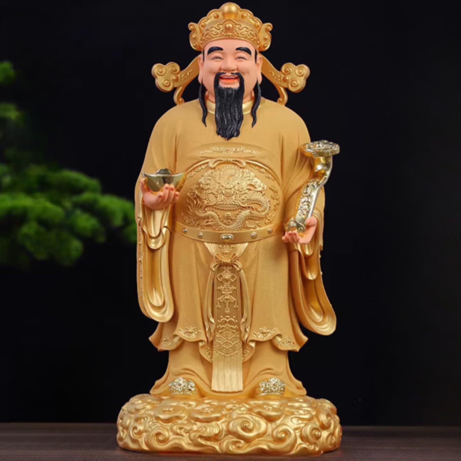 Aottsd Tathagata Buddha Statue Brass Lotus Base Household Enshrine Decor 30Cm