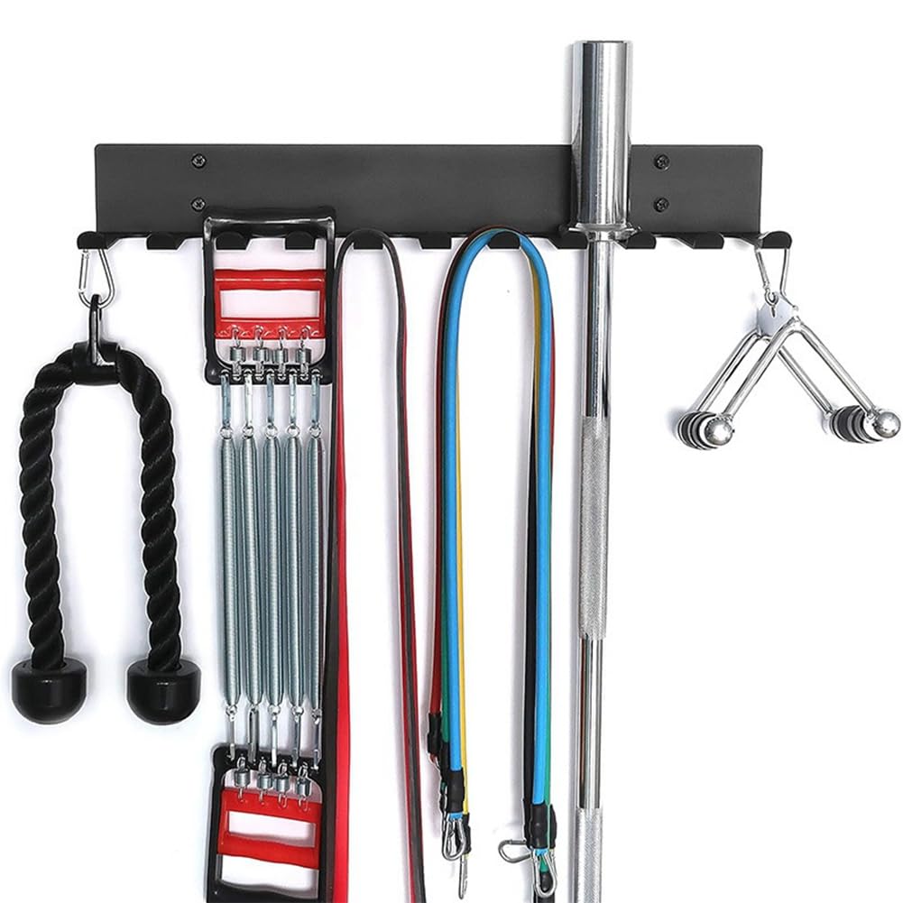 Mehrzweck-Fitnessstudio-Aufbewahrungsregal, Haken, Robuster Stahl-Fitnessstudio-Organizer, Wandhalterung für Zuhause und, 17, Langlebig, Schwarz