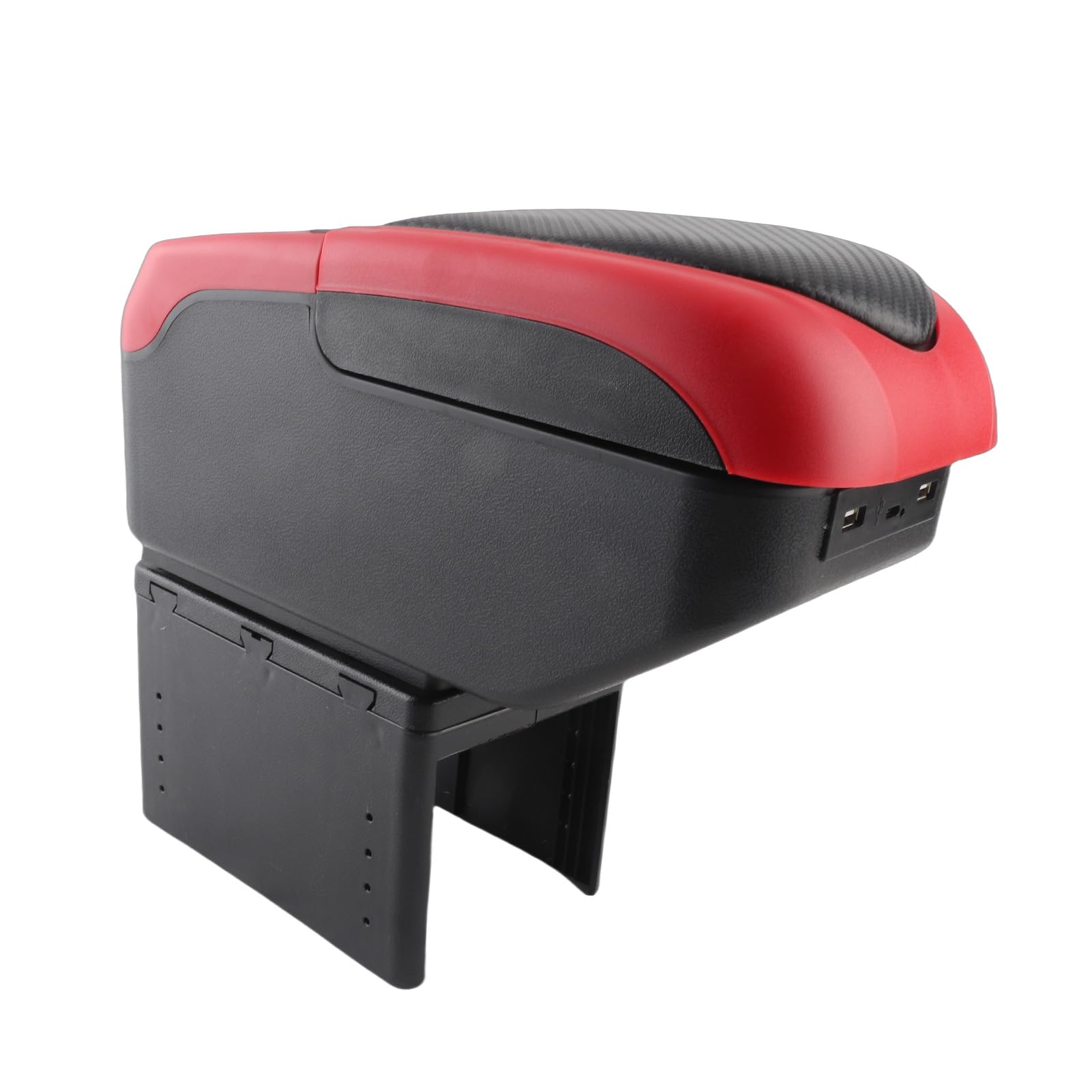 Organizer do Centralnego Przechowywania w Samochodzie ABS PU Skórzany Podłokietnik ze Schowkiem z 6 Portami USB 2-warstwowy, Przesuwany, Regulowany Schowek na konsolę do SUV-ów Ciężarówki