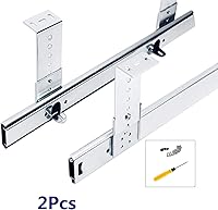 Vista 2 de 1 par de corredores de rodamientos de bolas de metal resistente, puede soportar 132.3 lbs, para bandeja de teclado de escritorio de computadora
