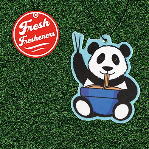 Image of Cute Funny Panda Eating Noodles Car Air Freshener 4 Pack Scented with Premium Oils (4 Pack)