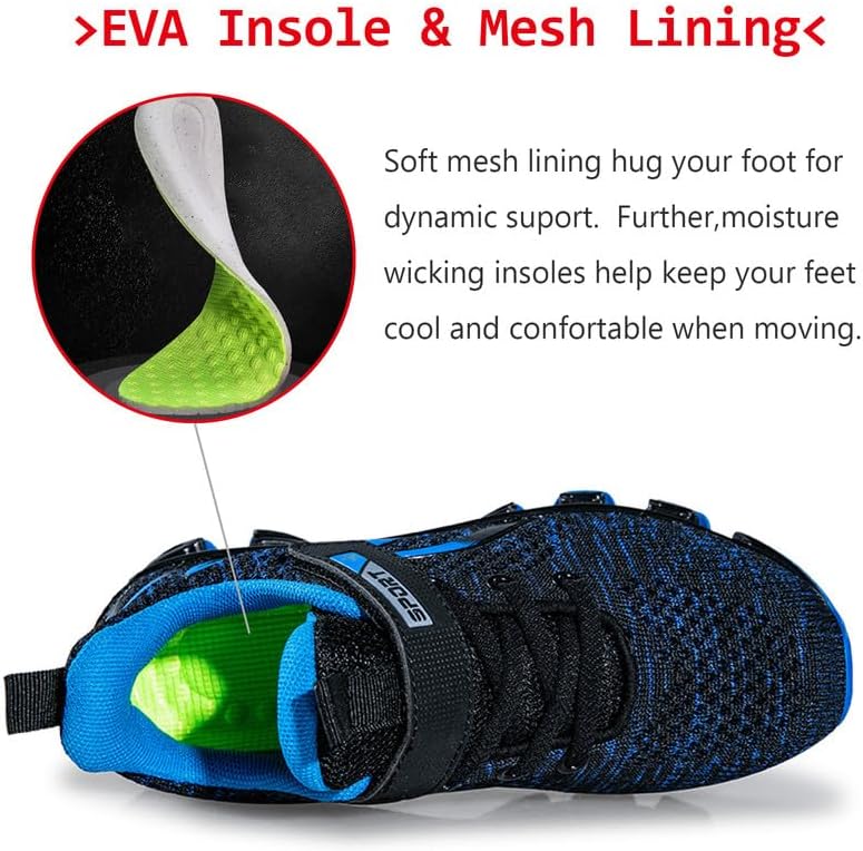 Boys Running Shoes Boys Tennis Shoes Kids Sneakers Running Shoes for Kids Boys Sneakers Athletic Lightweight Sports Running Walking Shoes for Teenager (Little Kid/Big Kid) - Image 4