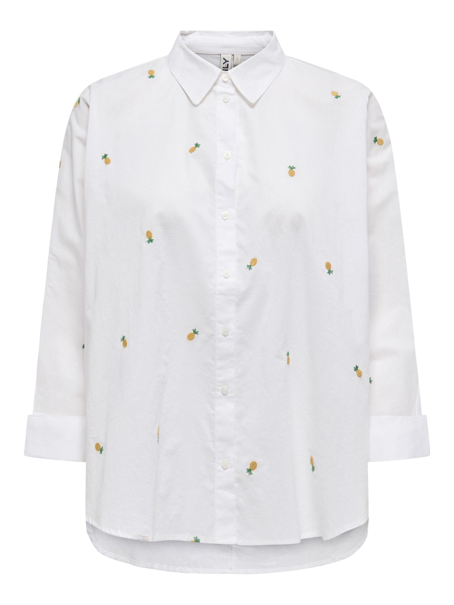ONLY Onlnew Lina Grace Ls EMB Shirt Noos WVN Chemise à Manches Longues avec Fermeture à Boutons Femme