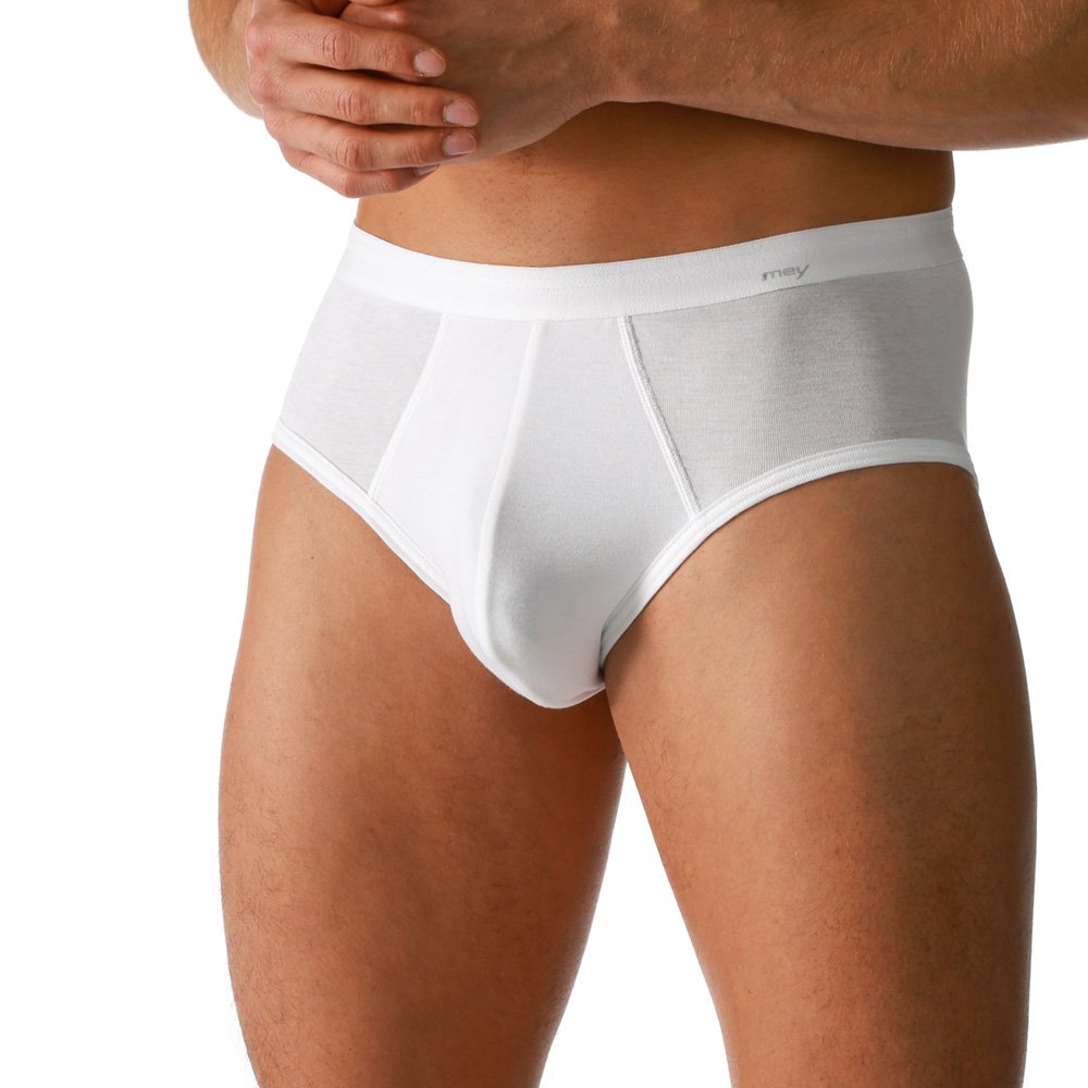 Mey 2er Pack Herren Slip - Noblesse 2812 - Weiß - Gr. 6 - Unterhose aus Reiner Baumwolle - Slip ohne Eingriff - Ohne Seitennähte - Maschinenwäsche bis 95 Grad