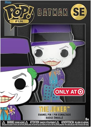 Batman 1989 Joker Pop Esmalte Pin con Característica Brillante Característica, Esmalte, Esmalte