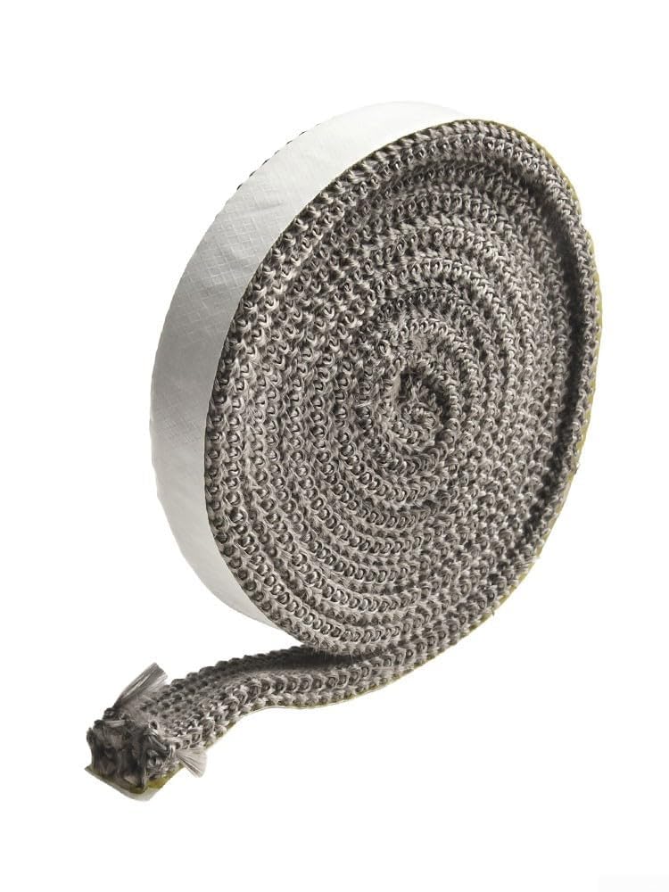 Guarnizione in corda di vetroresina, Corda for bruciatore di legna, in fibra vetro, for guarnizione della stufa a pellet, nera, 6 mm x 200 cm, larghezza 15-25(6mm*20mm*2m)