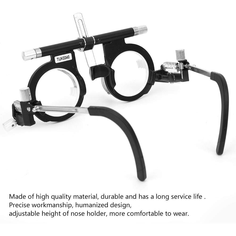 Occhiale di Prova Montatura per Optometria, Montatura di prova Montatura per lenti ottiche 50-80 mm Occhiali per test di optometria oculare regolabili (TF5080A)