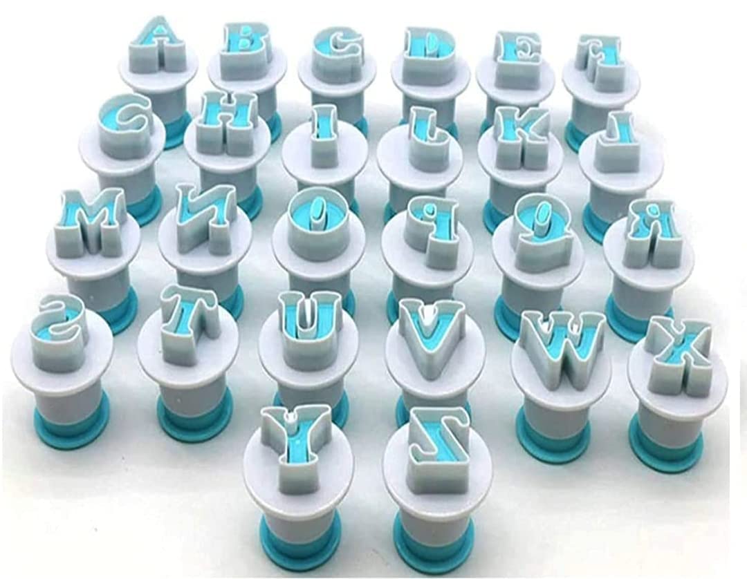 Buy 26 Pcs Uppercase Alphabet Letters Plunger Fondant Cookie Cutter