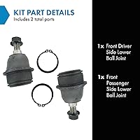 Vista 1029 de TRQ, junta de rótula inferior delantera para el lado del conductor y del acompañante