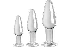 Conical Glass Anal Plug, 3 Piece Dream Plugs - Transparent Butt Plug...