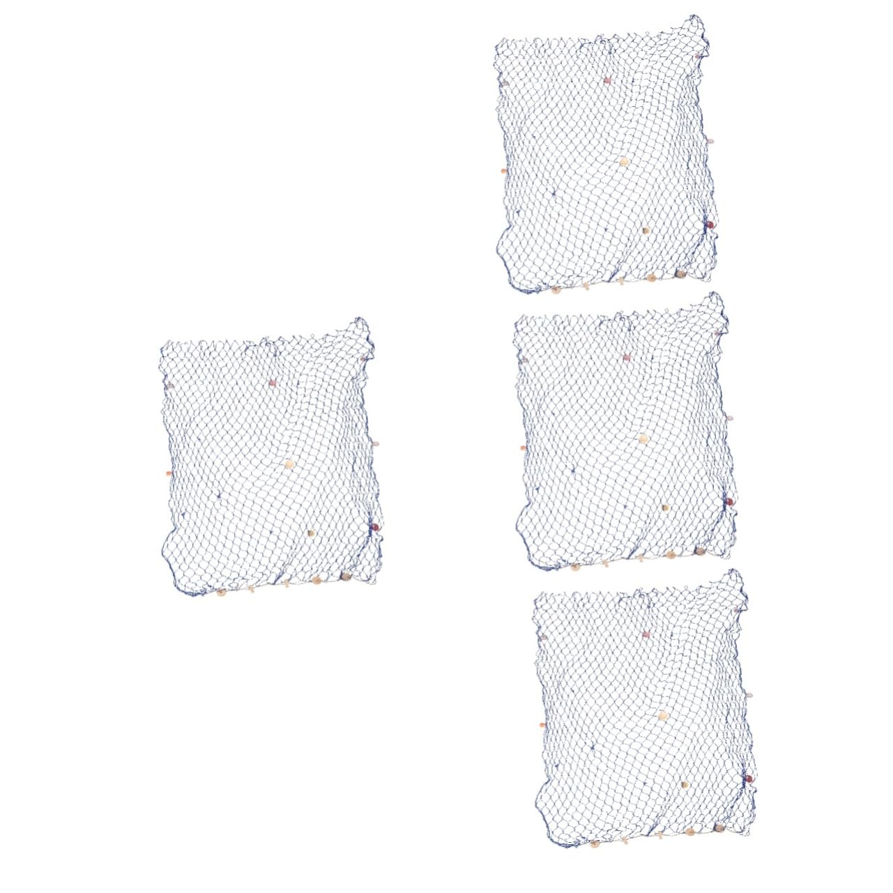 Filet de pêche nautique ornemental en coton tressé bleu premium