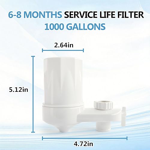 Miniatura 6 de Filtro de agua de montaje para grifo de fregadero, filtro de agua para fregadero de cocina, filtración avanzada de 4 etapas que reduce el cloro,