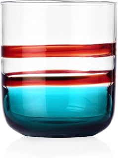 Ichendorf Milano Tumbler, Bordeaux und Türkis, Kollektion Gesti, 35 cl, mundgeblasenes Glas, handgefertigt