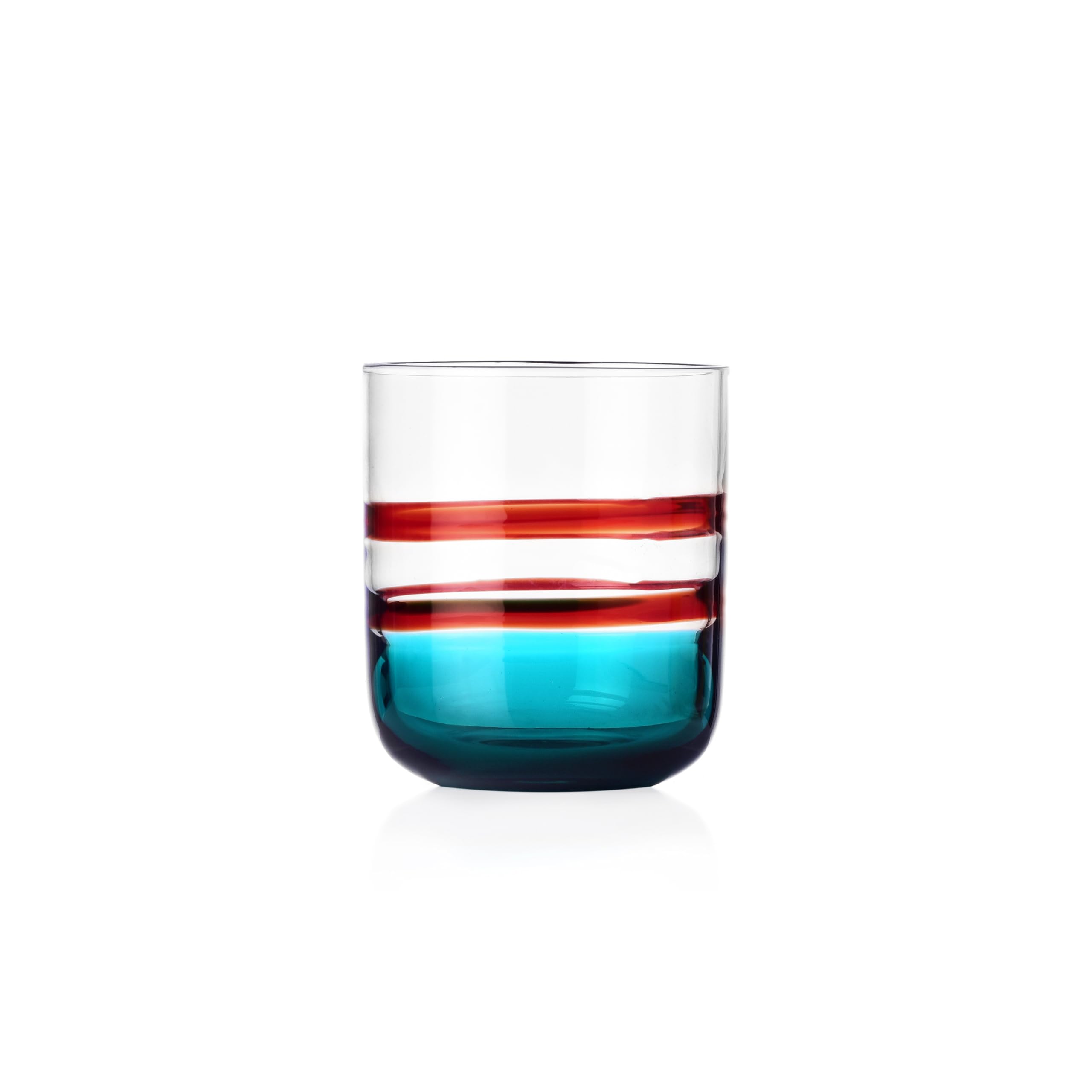 Ichendorf Milano Tumbler, Bordeaux and Turquoise, Gesti Collection, 35cl Mouth-Blown Glass, Hand Finished