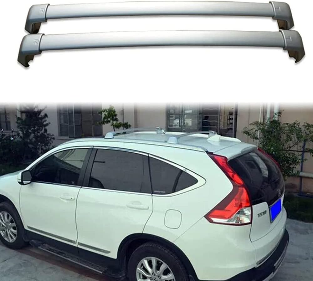 2Pcs Fits for CRV CR-V 2012-2016 Top Cross Bar Crossbar Roof Rail Side Rack Luggage Carrier - Silver