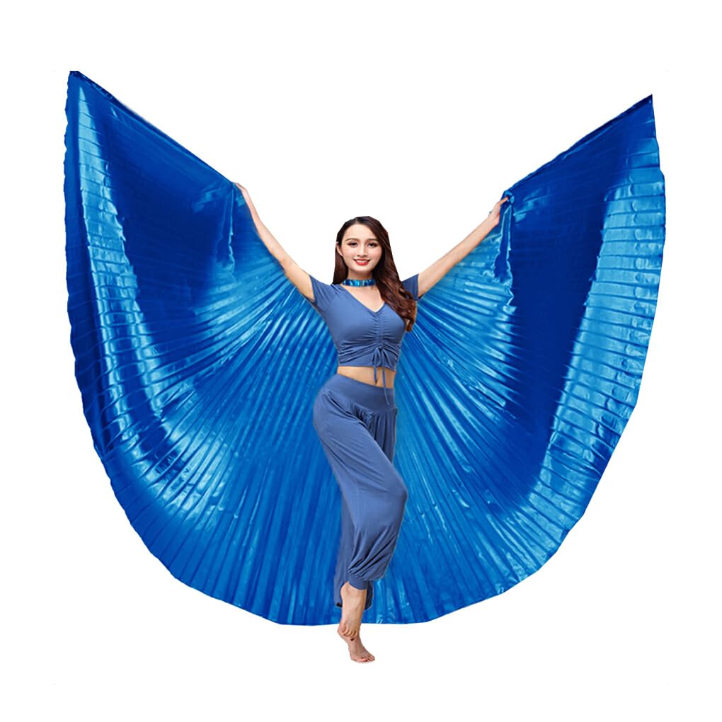 Aile de danse du ventre télescopique pour costumes de scène adultes bleu foncé